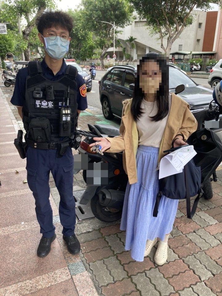女搞丟機車鑰匙 細心警迅速尋回