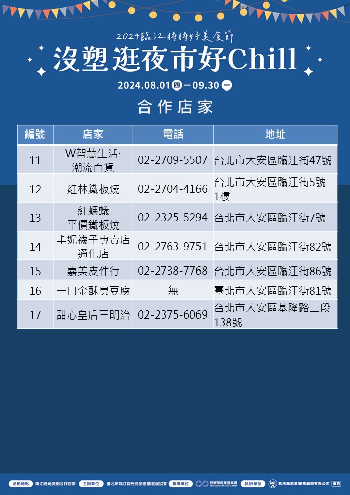 「2024臨江將將好美食節」合作店家1 0