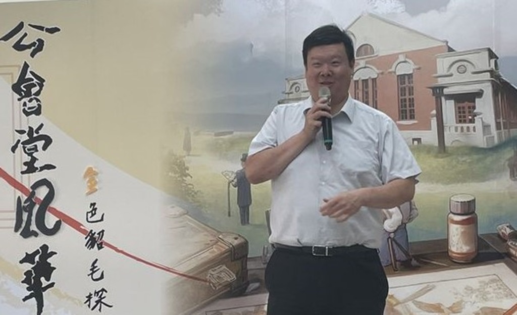 新竹市文化局局長王翔郁在實境遊戲記者會，期許新竹生活美學館未來的發展。